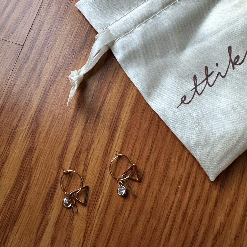 Ettika Dainty Gold Hoops with Charms